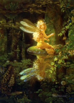 妖精 Painting - ファンタジーアート クレアの翼 子供のための
